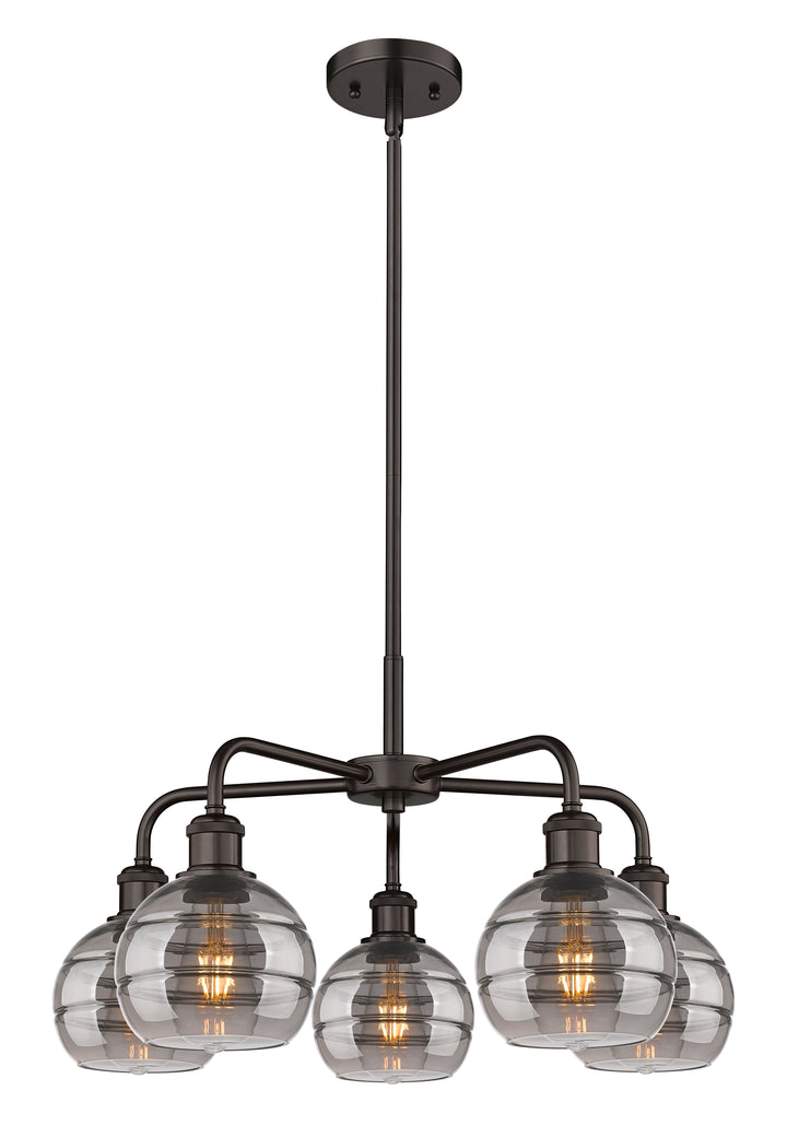 Innovations Lighting Rochester 6" Chandelier - Oil Rubbed Bronze Chandeliers Innovations Lighting Light Smoke ; Glass Type: Smoked  