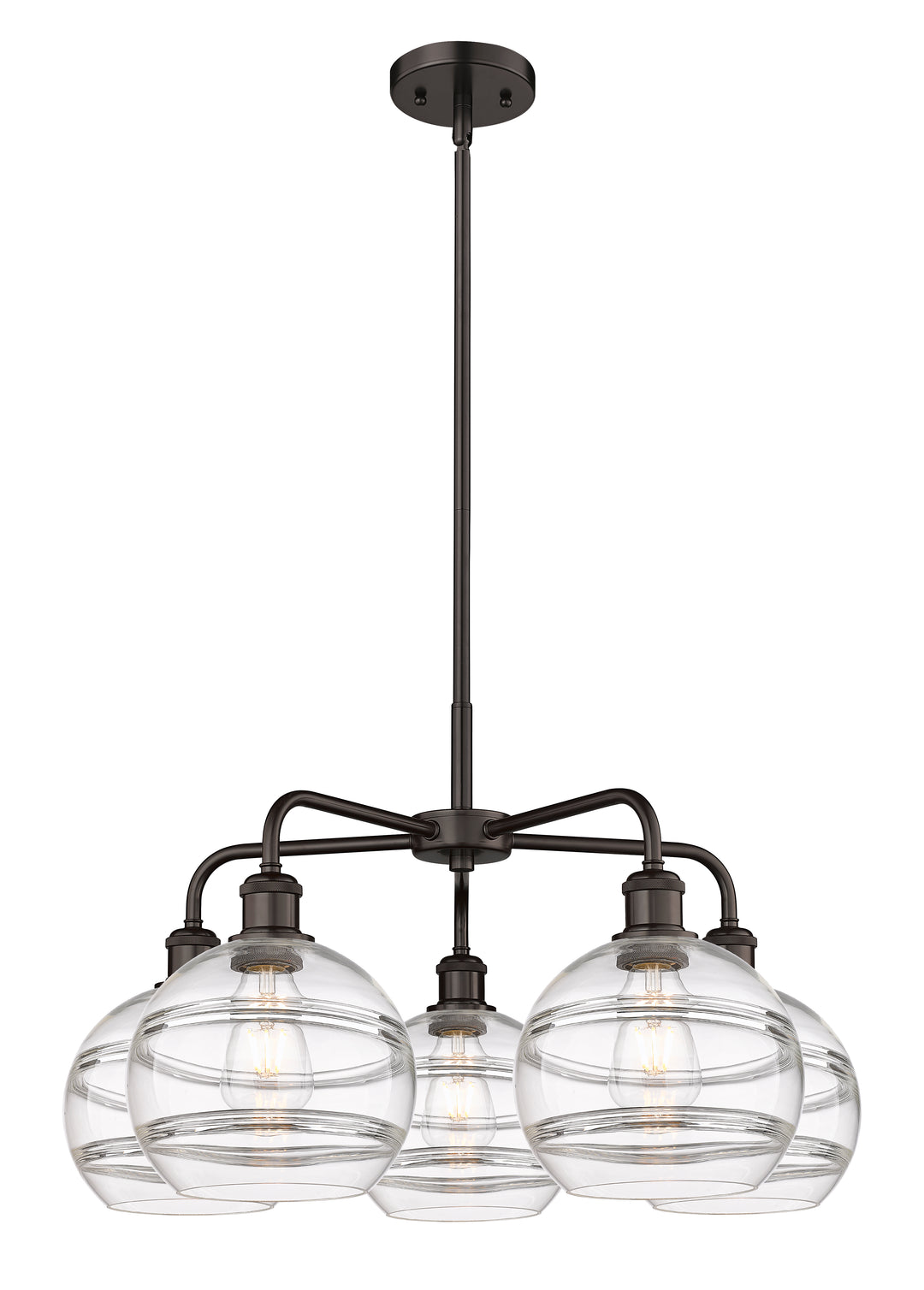 Innovations Lighting Rochester 8" Chandelier - Oil Rubbed Bronze Chandeliers Innovations Lighting Clear ; Glass Type: Clear  