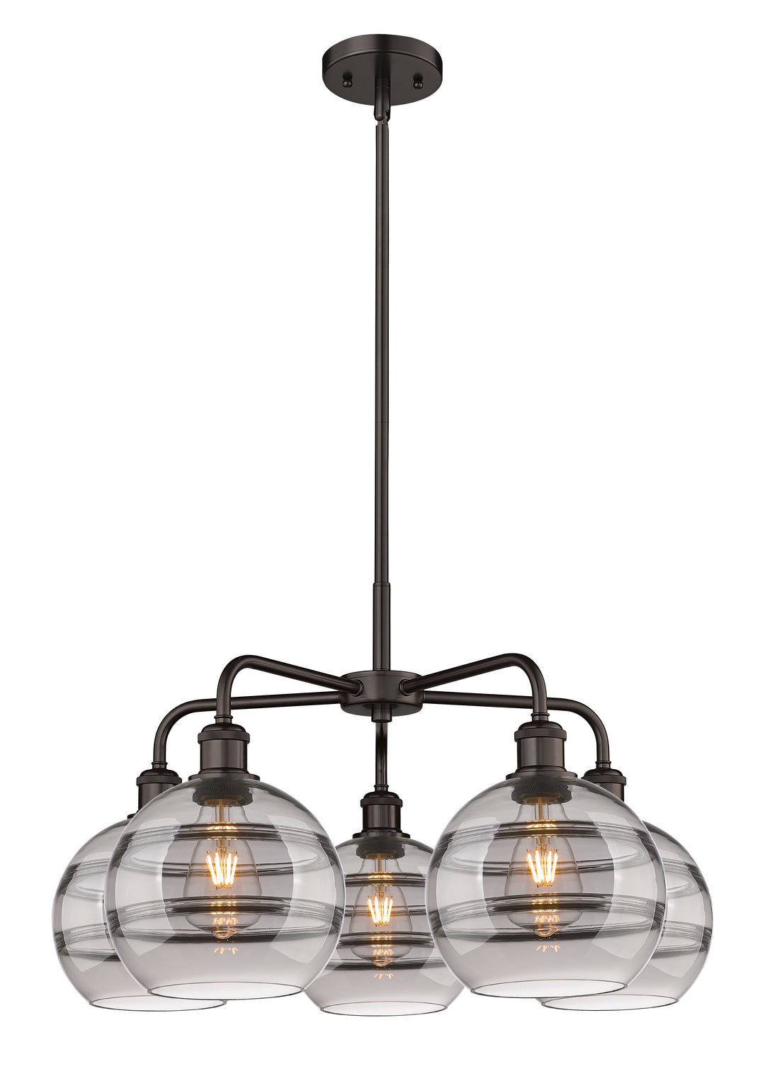 Innovations Lighting Rochester 8" Chandelier - Oil Rubbed Bronze Chandeliers Innovations Lighting Light Smoke ; Glass Type: Smoked  