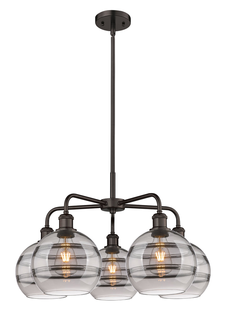 Innovations Lighting Rochester 8" Chandelier - Oil Rubbed Bronze Chandeliers Innovations Lighting Light Smoke ; Glass Type: Smoked  