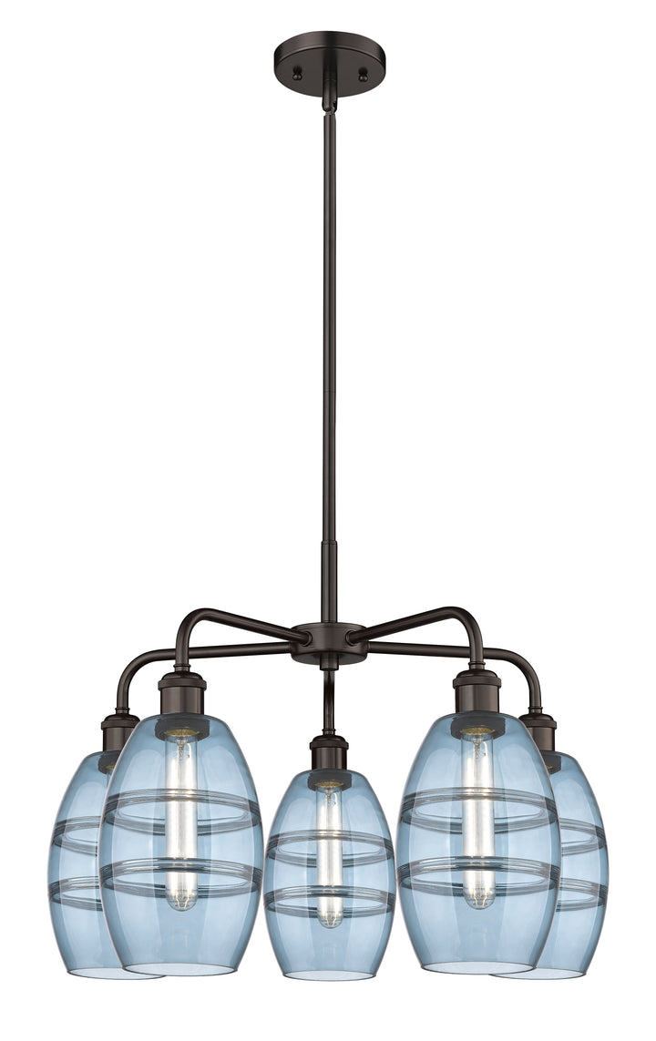 Innovations Lighting Vaz 6" Chandelier - Oil Rubbed Bronze Chandeliers Innovations Lighting Blue  ; Glass Type: Blue  