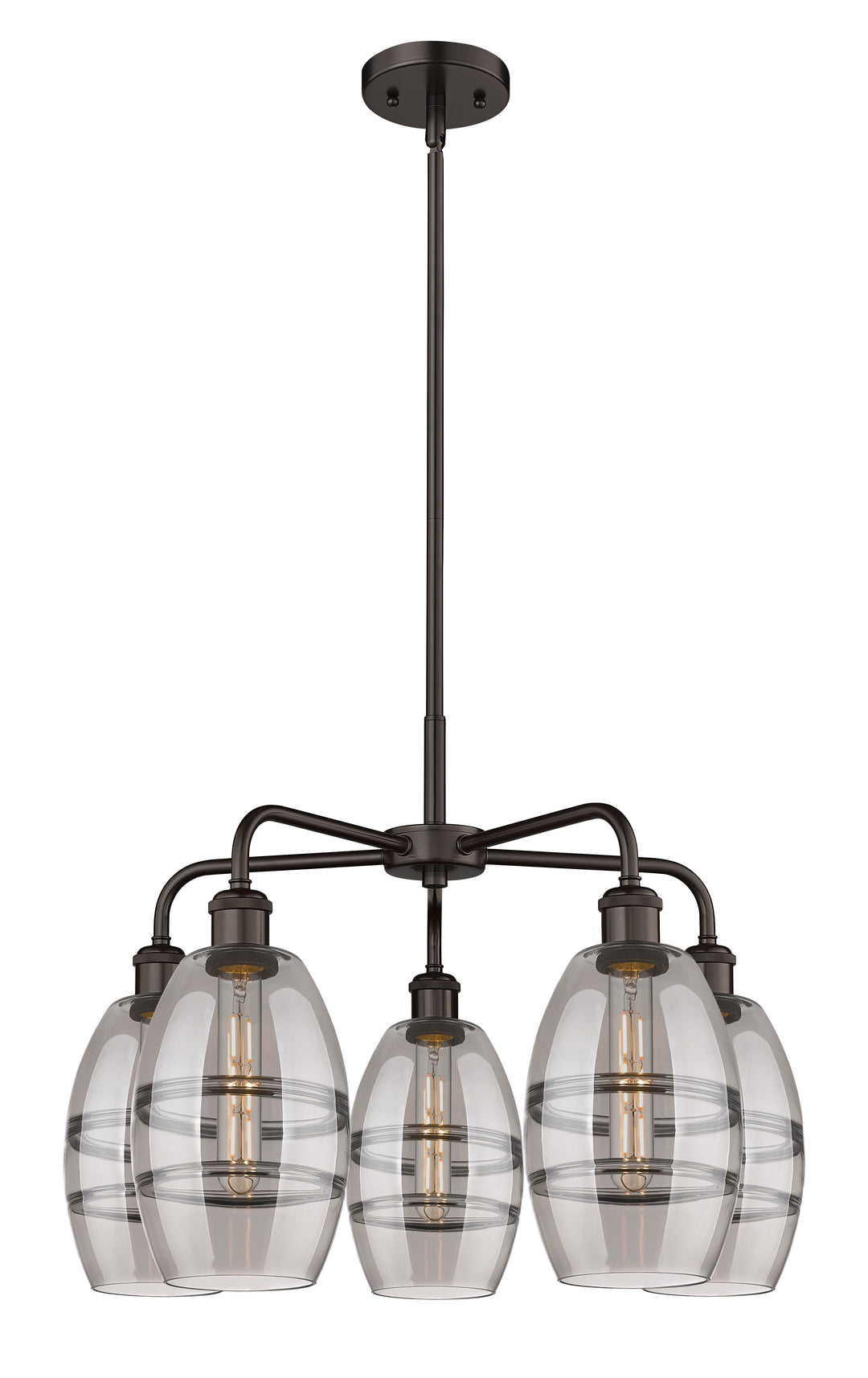 Innovations Lighting Vaz 6" Chandelier - Oil Rubbed Bronze Chandeliers Innovations Lighting Light Smoke ; Glass Type: Smoked  