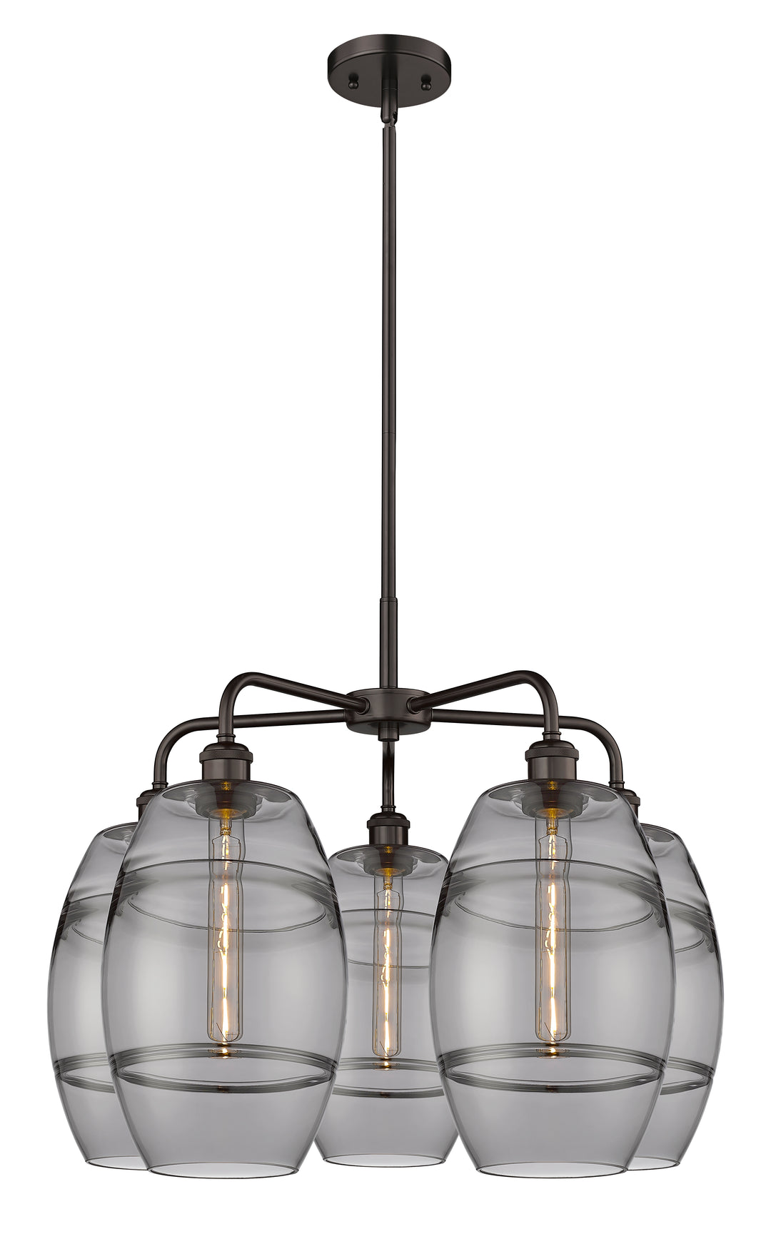 Innovations Lighting Vaz 8" Chandelier - Oil Rubbed Bronze Chandeliers Innovations Lighting Light Smoke ; Glass Type: Smoked  