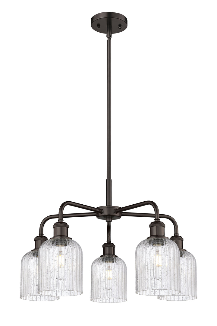 Innovations Lighting Bridal Veil 5" Chandelier Chandeliers Innovations Lighting Oil Rubbed Bronze Seedy ; Glass Type: Seedy; Ribbed 