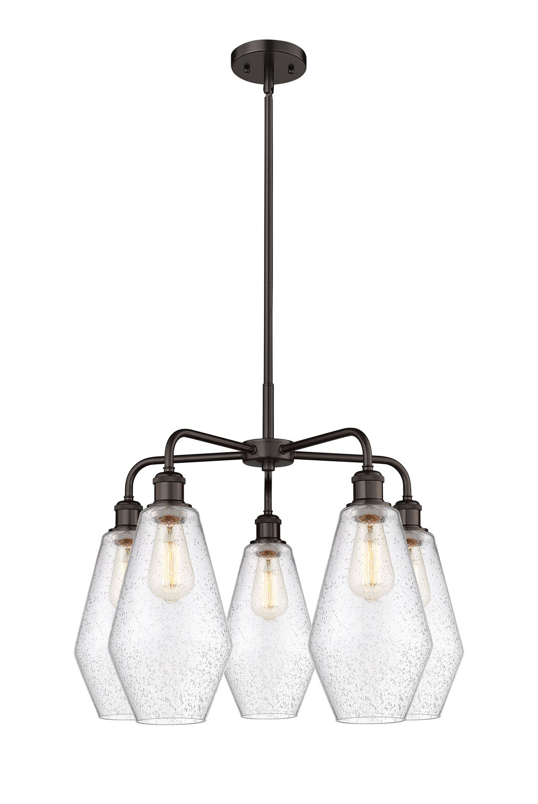 Innovations Lighting Cindyrella 7" Chandelier - Oil Rubbed Bronze Chandeliers Innovations Lighting Seedy ; Glass Type: Seeded  