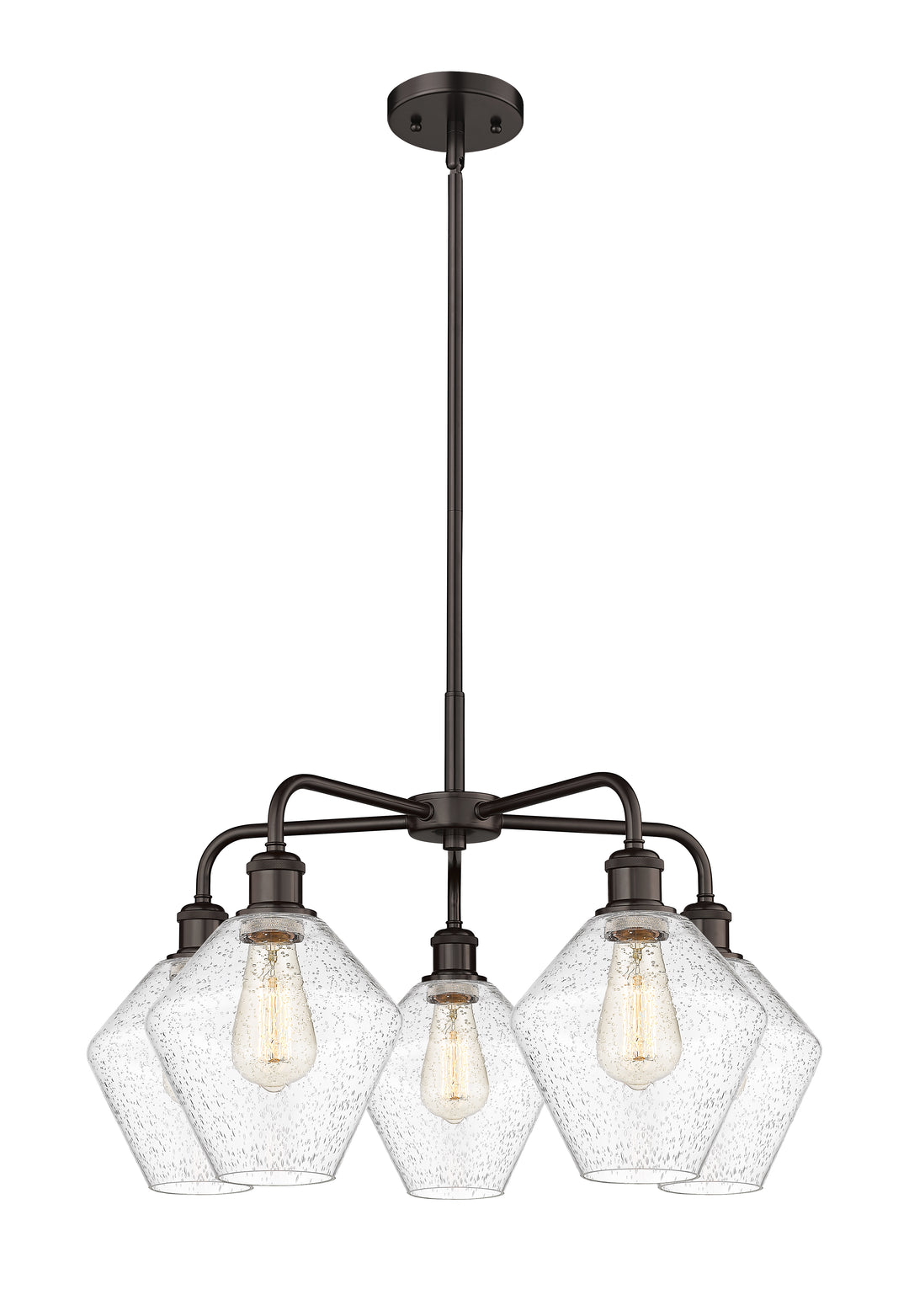 Innovations Lighting Cindyrella 8" Chandelier - Oil Rubbed Bronze Chandeliers Innovations Lighting Seedy ; Glass Type: Seeded  