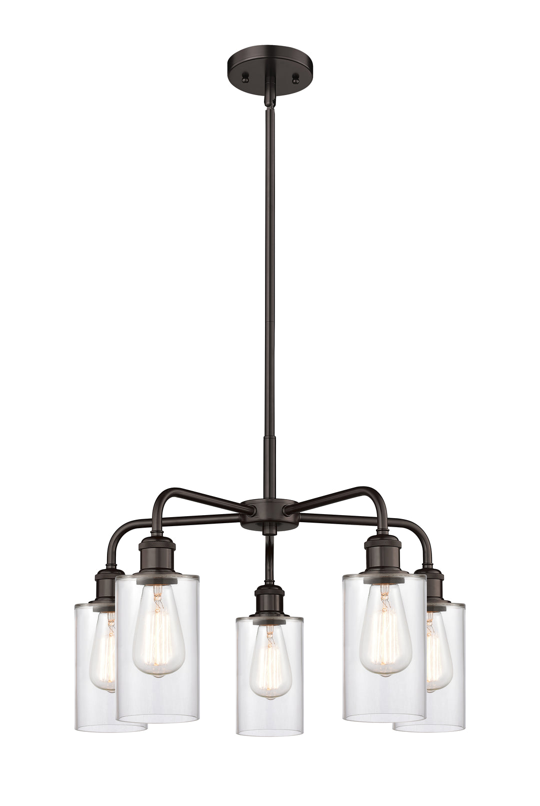 Innovations Lighting Clymer 4" Chandelier - Oil Rubbed Bronze Chandeliers Innovations Lighting Clear ; Glass Type: Clear  