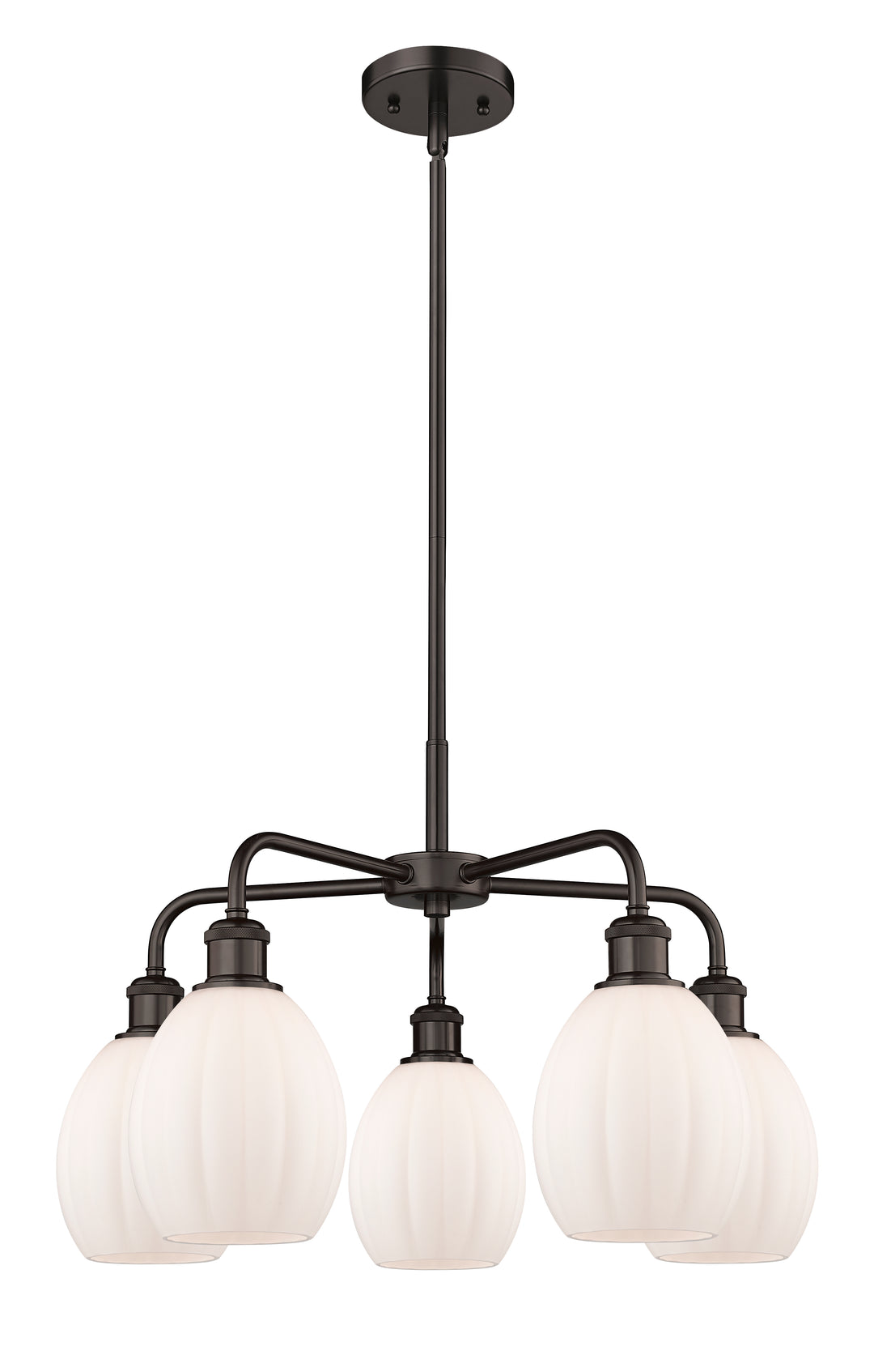 Innovations Lighting Eaton 5.5" Chandelier - Oil Rubbed Bronze Chandeliers Innovations Lighting Matte White ; Glass Type: White; Ribbed  