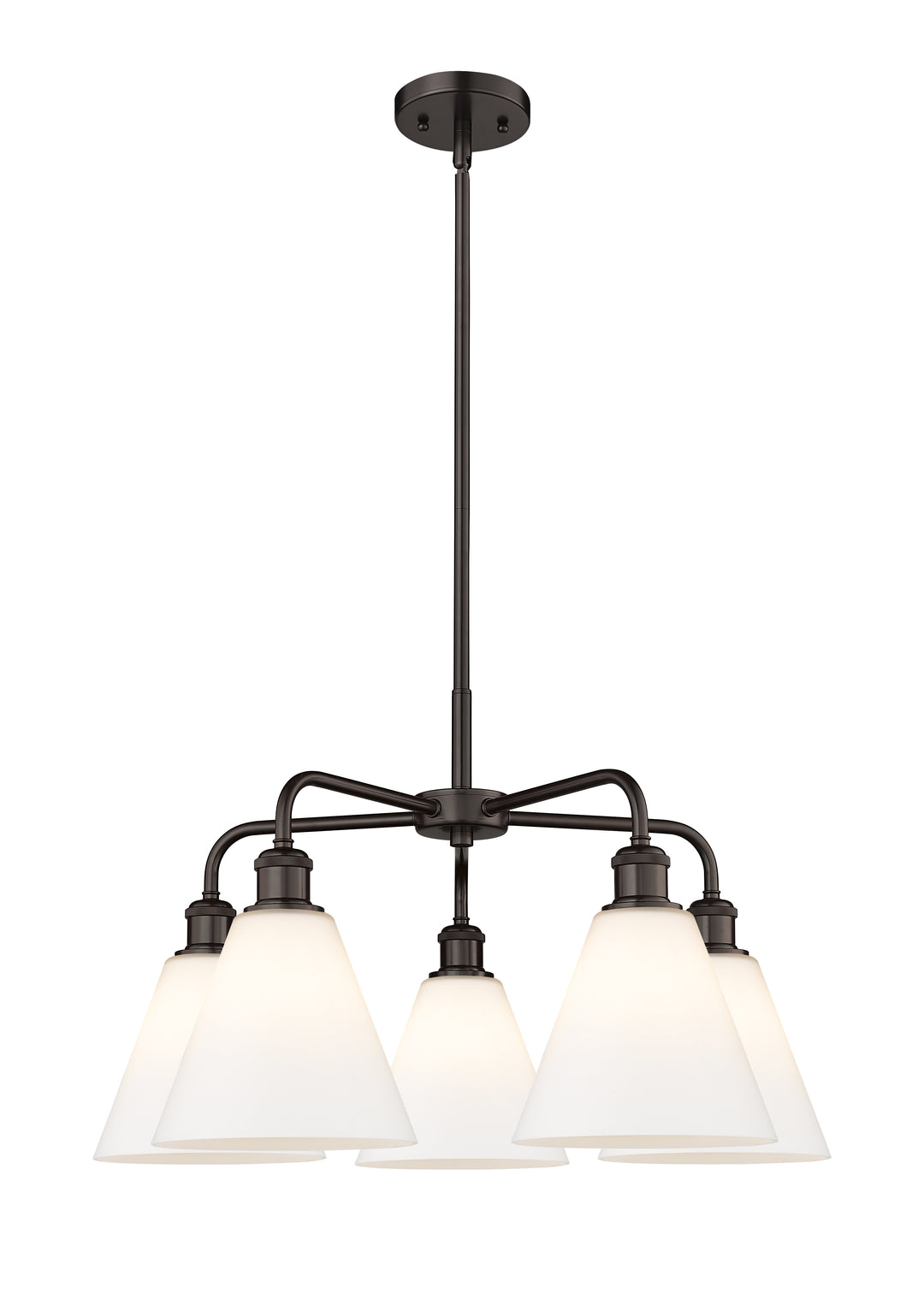 Innovations Lighting Berkshire Glass 8" Chandelier Chandeliers Innovations Lighting Oil Rubbed Bronze Matte White ; Glass Type: White 