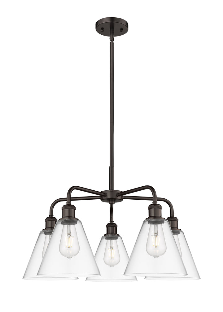 Innovations Lighting Berkshire Glass 8" Chandelier Chandeliers Innovations Lighting Oil Rubbed Bronze Clear ; Glass Type: Clear 