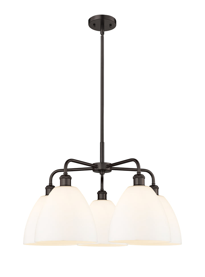 Innovations Lighting Bristol 9" Chandelier Chandeliers Innovations Lighting Oil Rubbed Bronze Matte White ; Glass Type: White 