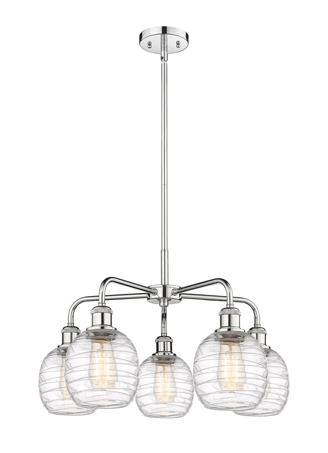 Innovations Lighting Belfast 6" Chandelier Chandeliers Innovations Lighting Polished Chrome Deco Swirl ; Glass Type: Clear 