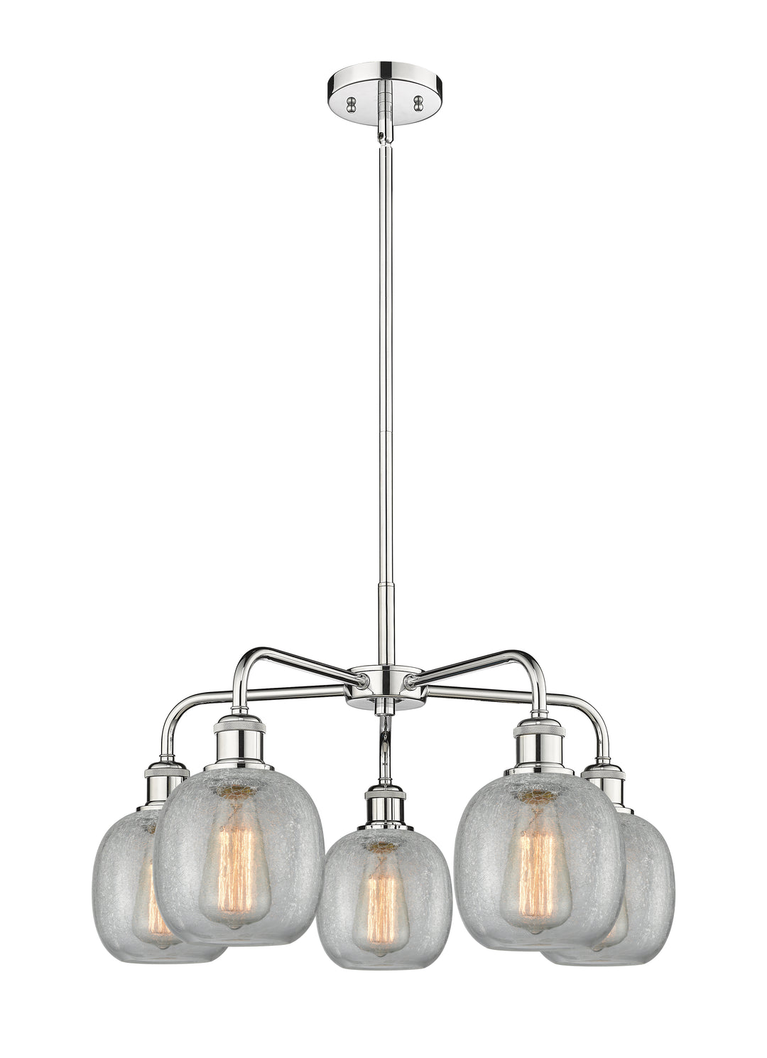 Innovations Lighting Belfast 6" Chandelier Chandeliers Innovations Lighting Polished Chrome Clear Crackle ; Glass Type: Crackled 