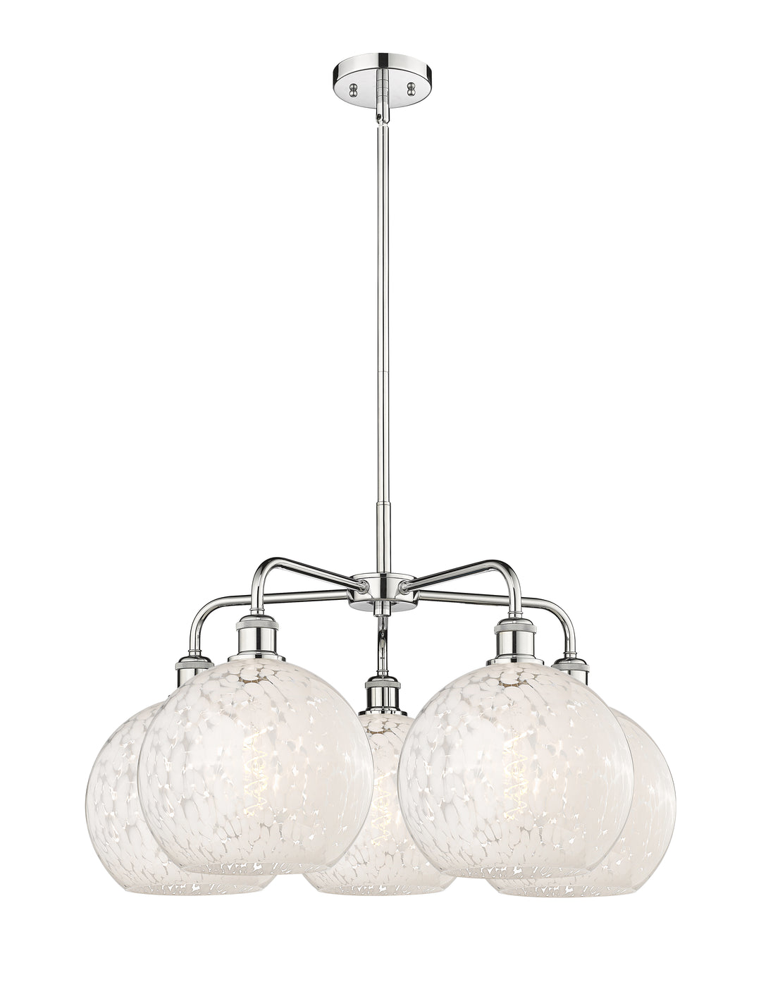 Innovations Lighting White Mouchette 10" Chandelier - Polished Chrome Chandeliers Innovations Lighting White Mouchette ; Glass Type: White  