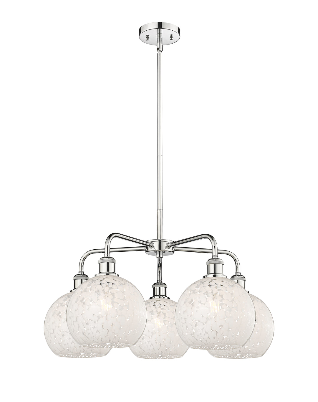 Innovations Lighting White Mouchette 8" Chandelier - Polished Chrome Chandeliers Innovations Lighting White Mouchette ; Glass Type: White  