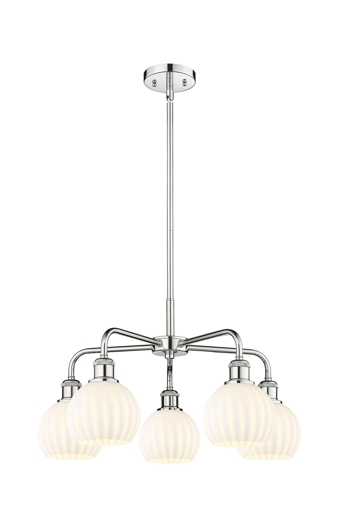 Innovations Lighting White Venetian 6" Chandelier - Polished Chrome Chandeliers Innovations Lighting White Venetian ; Glass Type: White  