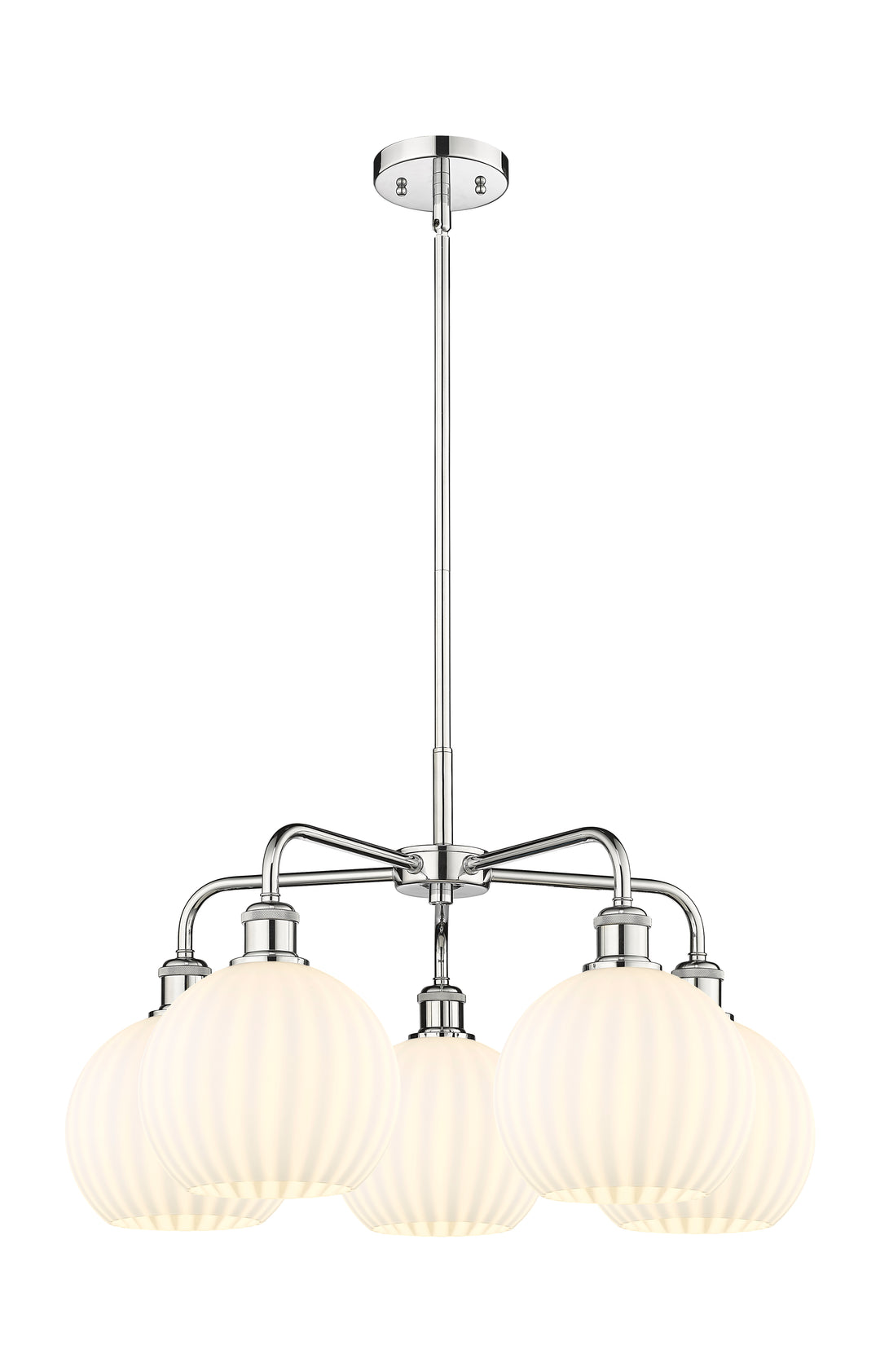 Innovations Lighting White Venetian 8" Chandelier - Polished Chrome Chandeliers Innovations Lighting White Venetian ; Glass Type: White  