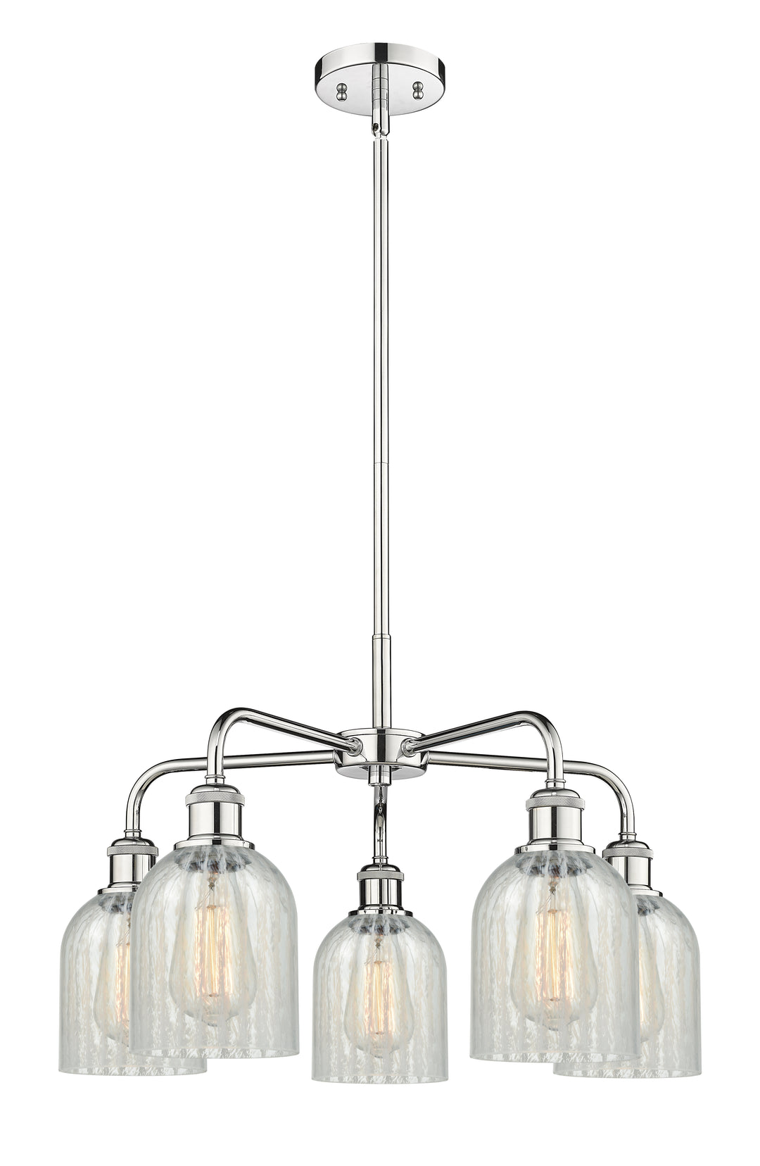 Innovations Lighting Caledonia 5" Chandelier Chandeliers Innovations Lighting Polished Chrome Mouchette ; Glass Type: Colorful 