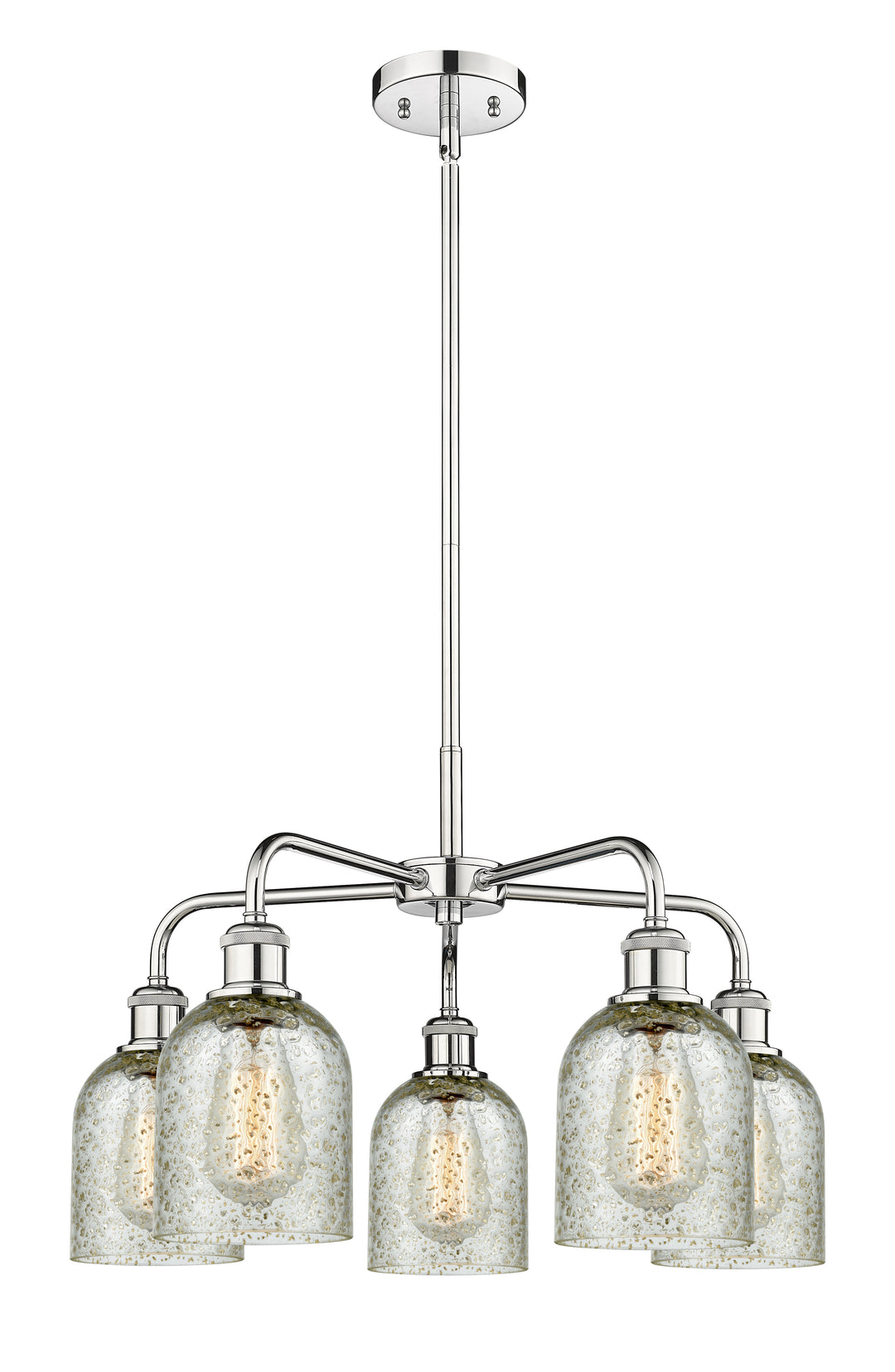 Innovations Lighting Caledonia 5" Chandelier Chandeliers Innovations Lighting Polished Chrome Mica ; Glass Type: Colorful 