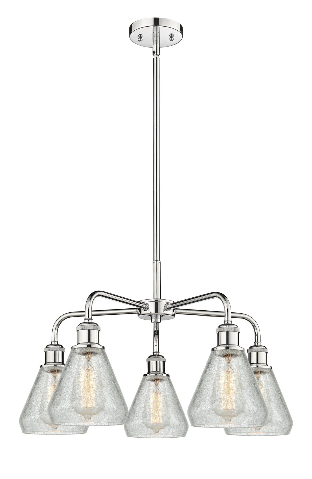 Innovations Lighting Conesus 6" Chandelier - Polished Chrome Chandeliers Innovations Lighting Clear Crackle ; Glass Type: Crackled  