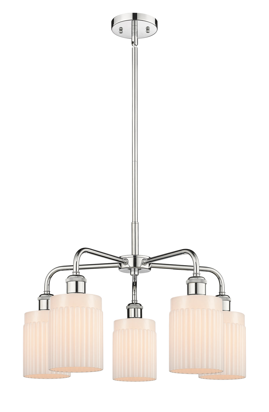 Innovations Lighting Hadley 5" Chandelier - Polished Chrome Chandeliers Innovations Lighting Matte White ; Glass Type: White; Ribbed  