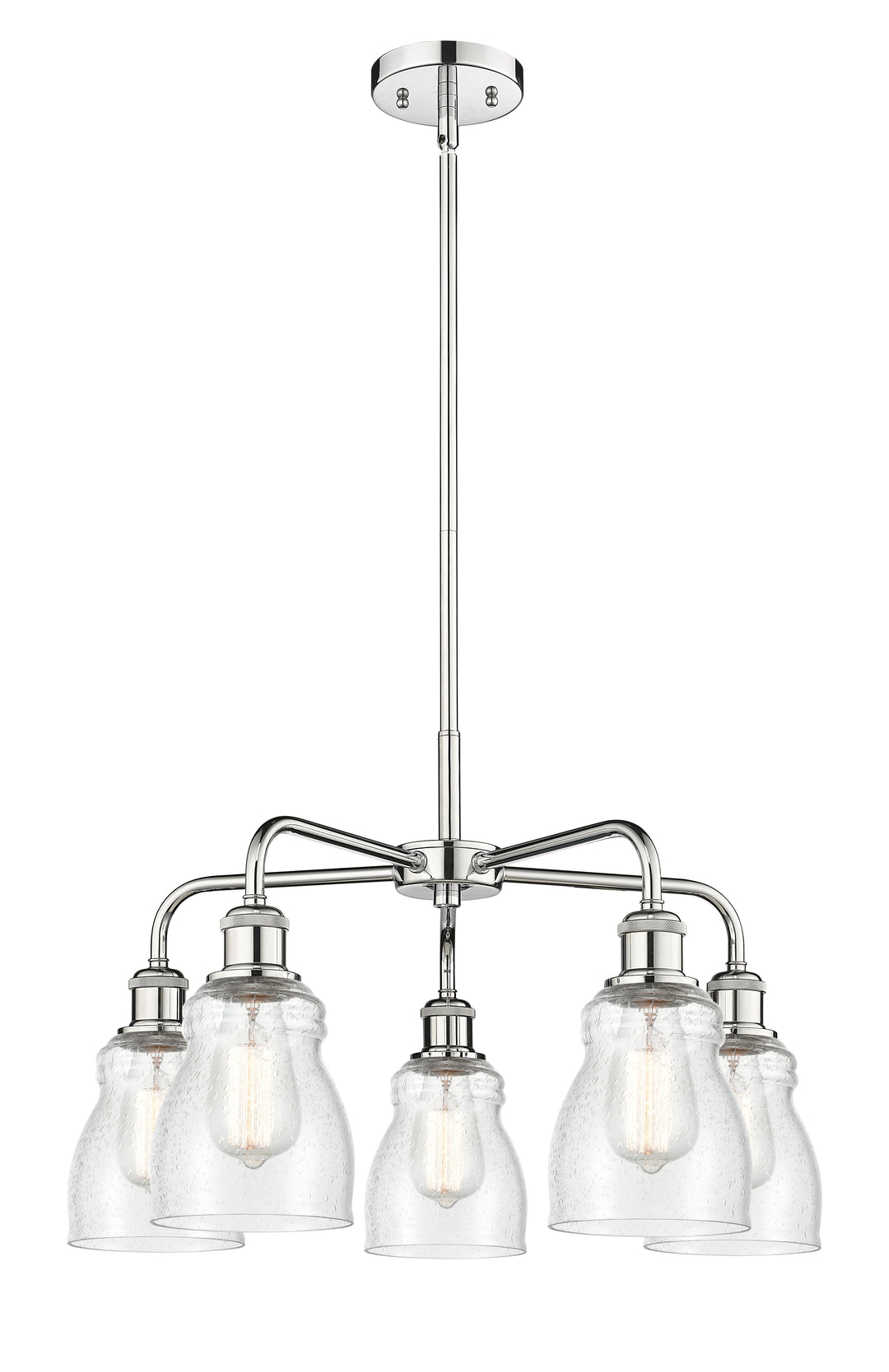 Innovations Lighting Ellery 5" Chandelier - Polished Chrome Chandeliers Innovations Lighting Seedy ; Glass Type: Seeded  