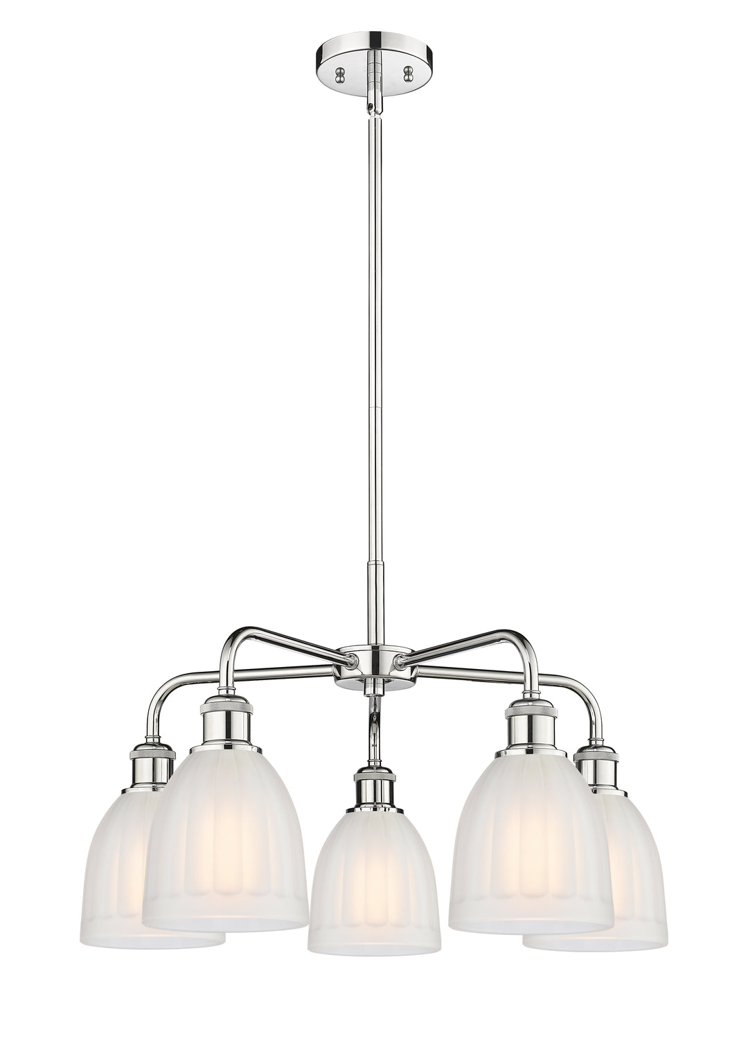 Innovations Lighting Brookfield 6" Chandelier Chandeliers Innovations Lighting Polished Chrome White ; Glass Type: Frosted; Ribbed 