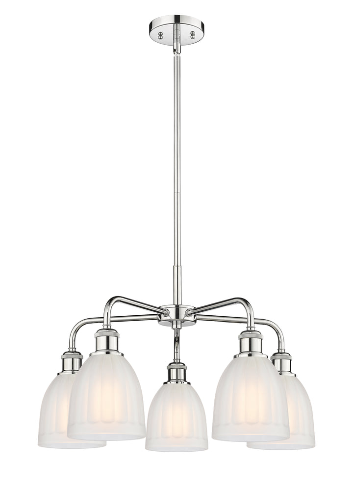 Innovations Lighting Brookfield 6" Chandelier Chandeliers Innovations Lighting Polished Chrome White ; Glass Type: Frosted; Ribbed 