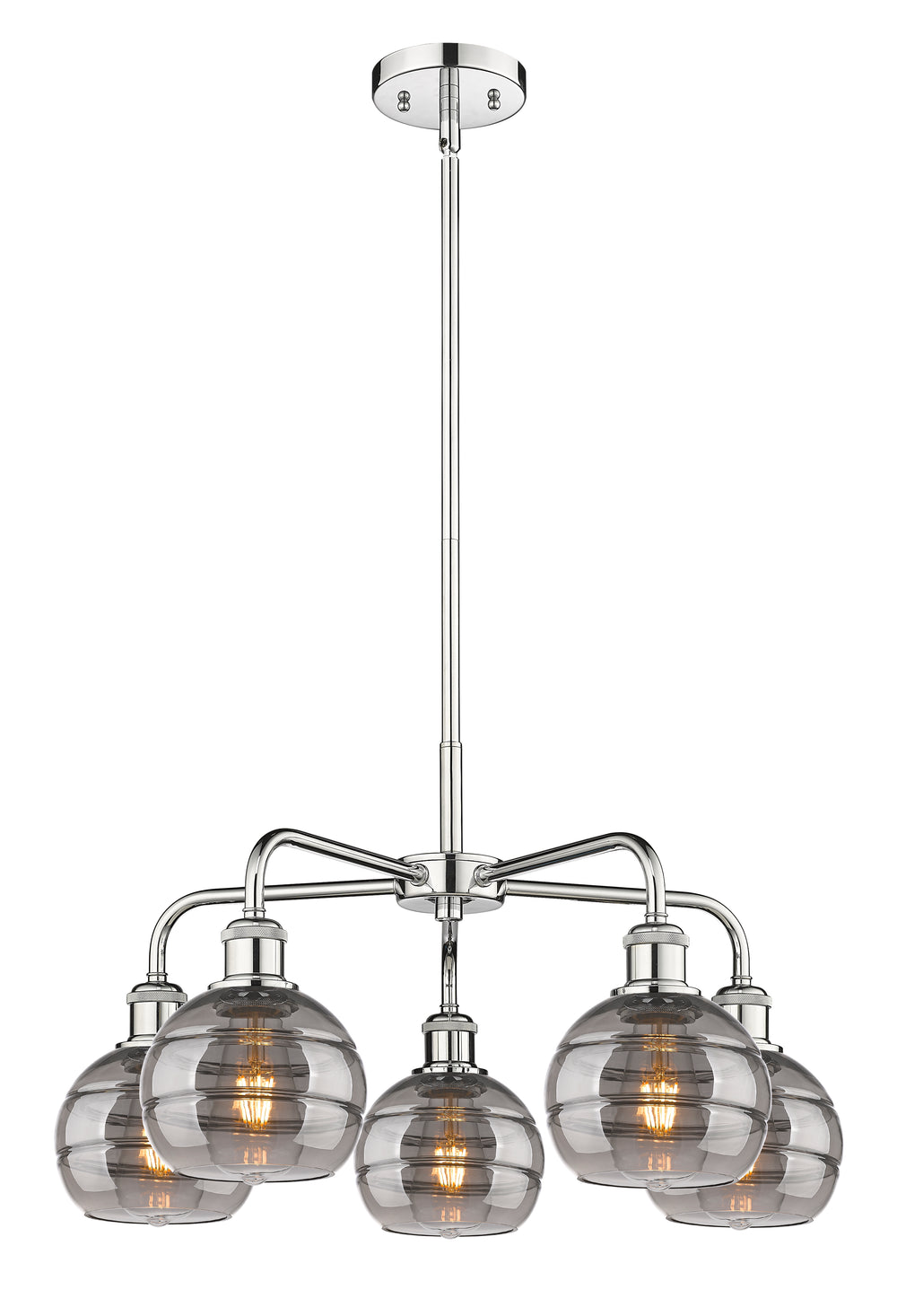 Innovations Lighting Rochester 6" Chandelier - Polished Chrome Chandeliers Innovations Lighting Light Smoke ; Glass Type: Smoked  