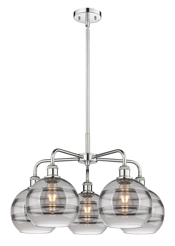 Innovations Lighting Rochester 8" Chandelier - Polished Chrome Chandeliers Innovations Lighting Light Smoke ; Glass Type: Smoked  