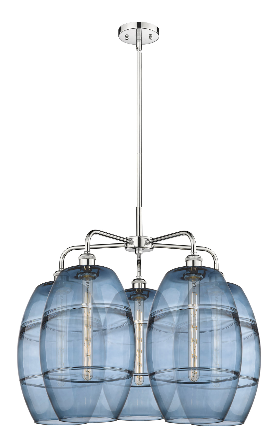 Innovations Lighting Vaz 10" Chandelier - Polished Chrome Chandeliers Innovations Lighting Blue  ; Glass Type: Blue  