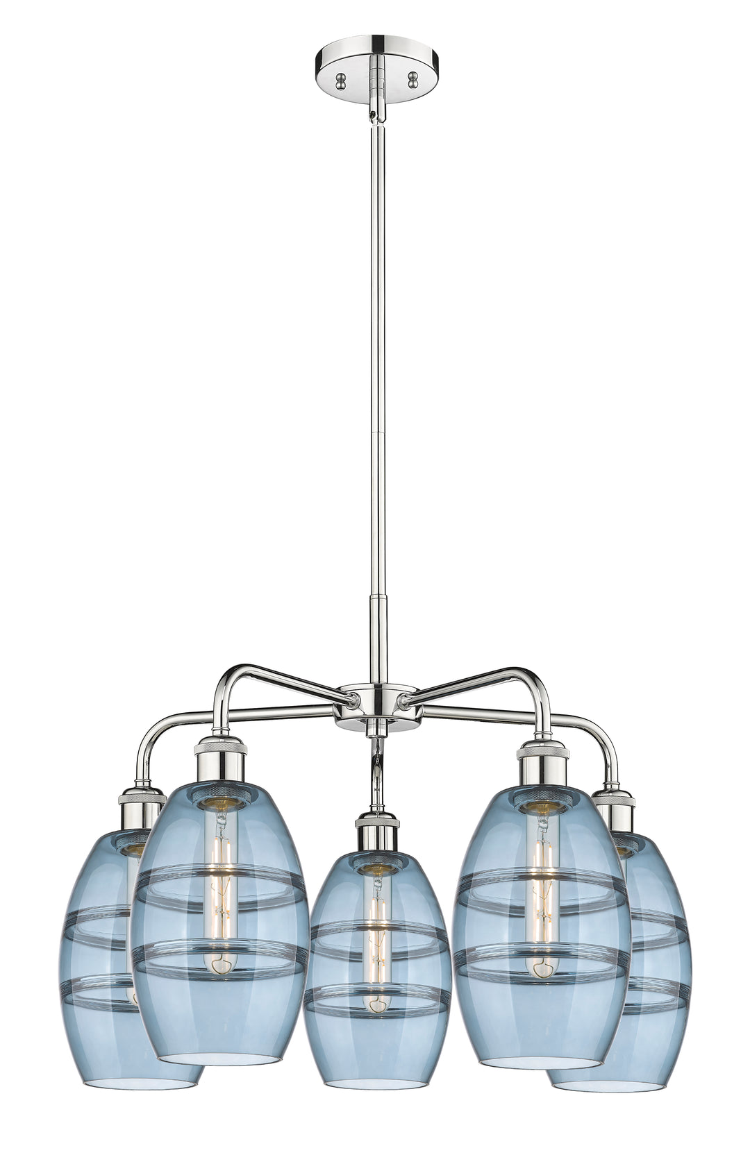 Innovations Lighting Vaz 6" Chandelier - Polished Chrome Chandeliers Innovations Lighting Blue  ; Glass Type: Blue  