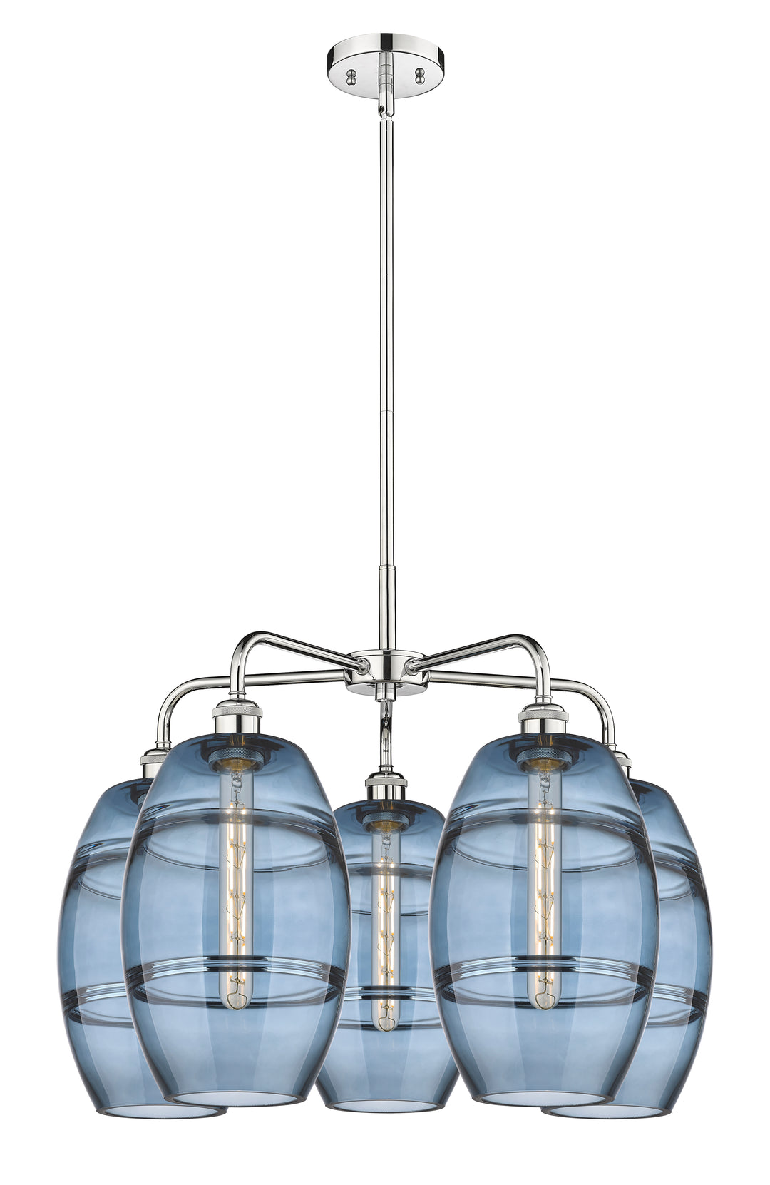 Innovations Lighting Vaz 8" Chandelier - Polished Chrome Chandeliers Innovations Lighting Blue  ; Glass Type: Blue  