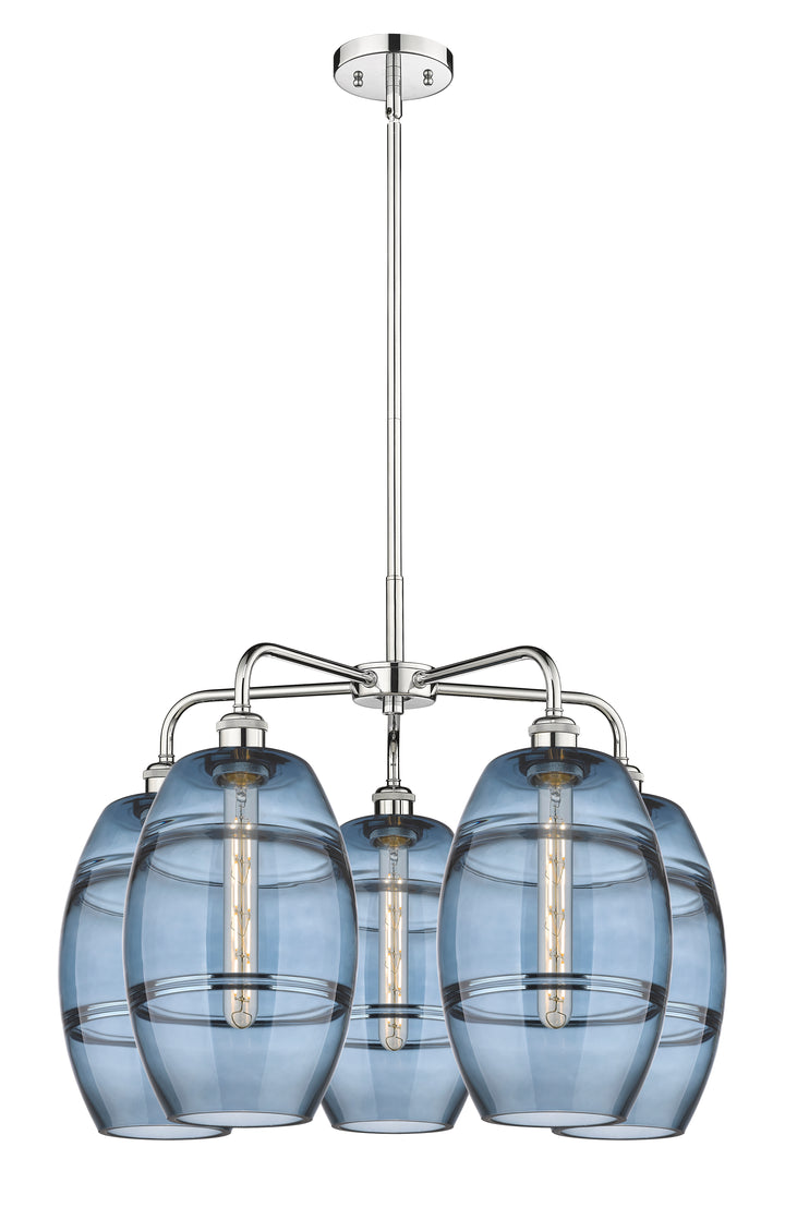 Innovations Lighting Vaz 8" Chandelier - Polished Chrome Chandeliers Innovations Lighting Blue  ; Glass Type: Blue  