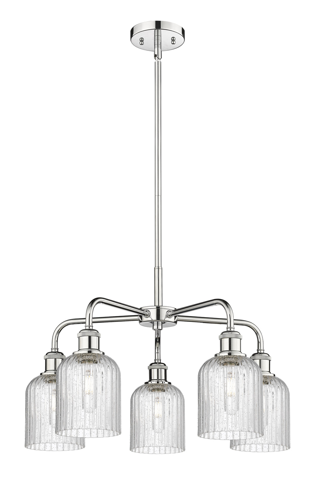 Innovations Lighting Bridal Veil 5" Chandelier Chandeliers Innovations Lighting Polished Chrome Seedy ; Glass Type: Seedy; Ribbed 