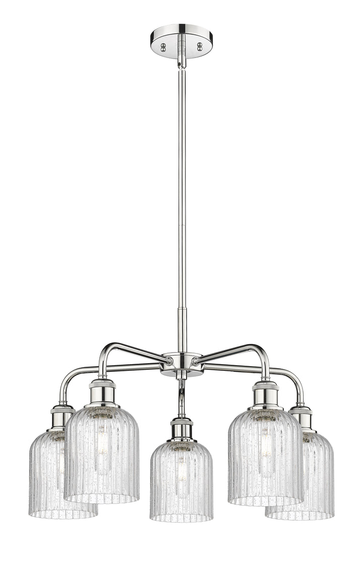 Innovations Lighting Bridal Veil 5" Chandelier Chandeliers Innovations Lighting Polished Chrome Seedy ; Glass Type: Seedy; Ribbed 