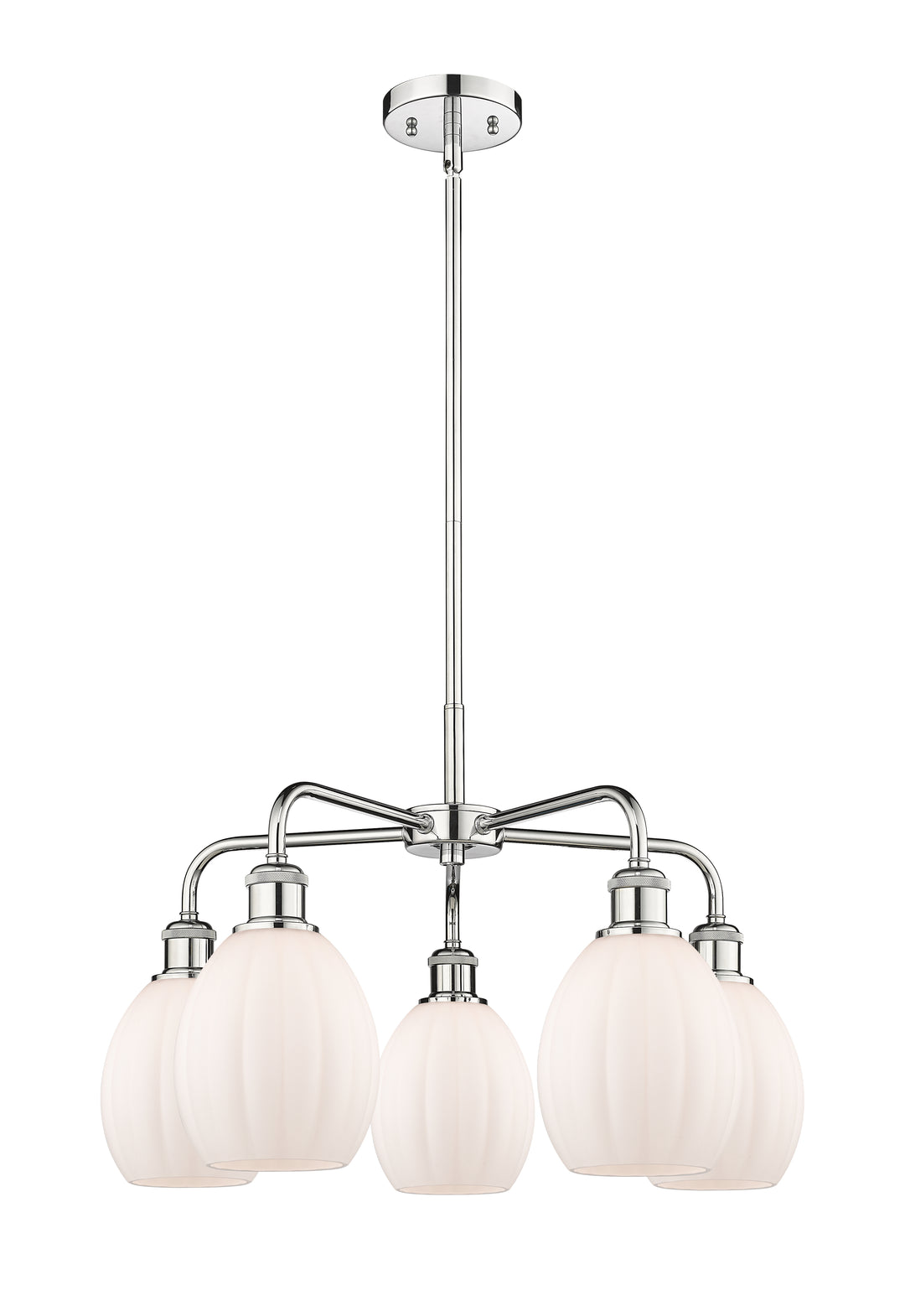 Innovations Lighting Eaton 5.5" Chandelier - Polished Chrome Chandeliers Innovations Lighting Matte White ; Glass Type: White; Ribbed  