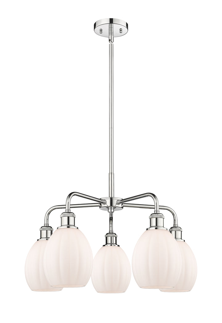 Innovations Lighting Eaton 5.5" Chandelier - Polished Chrome Chandeliers Innovations Lighting Matte White ; Glass Type: White; Ribbed  