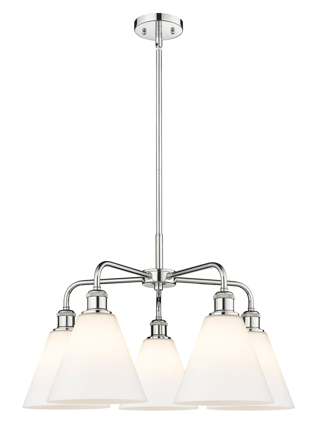 Innovations Lighting Berkshire Glass 8" Chandelier Chandeliers Innovations Lighting Polished Chrome Matte White ; Glass Type: White 