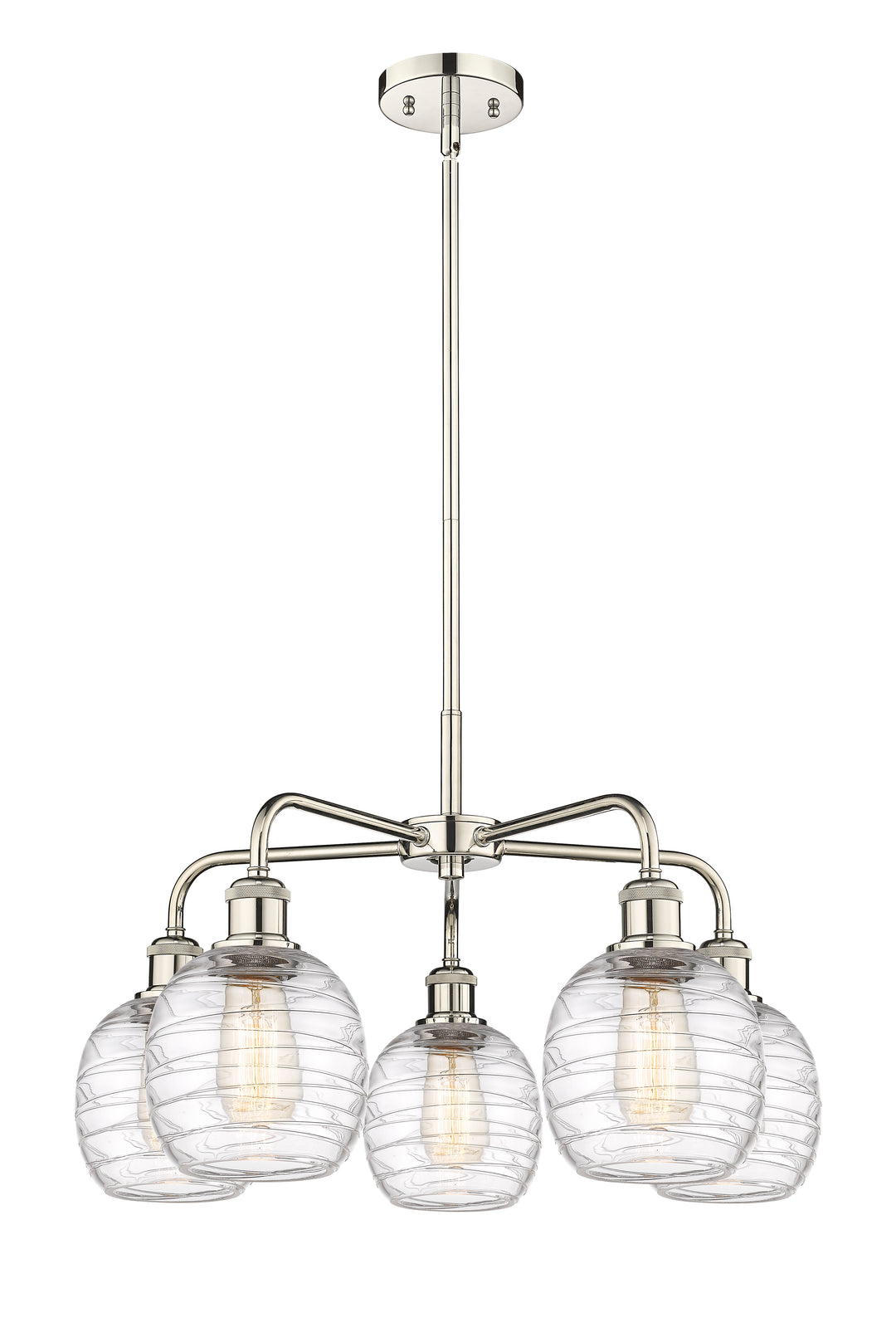 Innovations Lighting Belfast 6" Chandelier Chandeliers Innovations Lighting Polished Nickel Deco Swirl ; Glass Type: Clear 