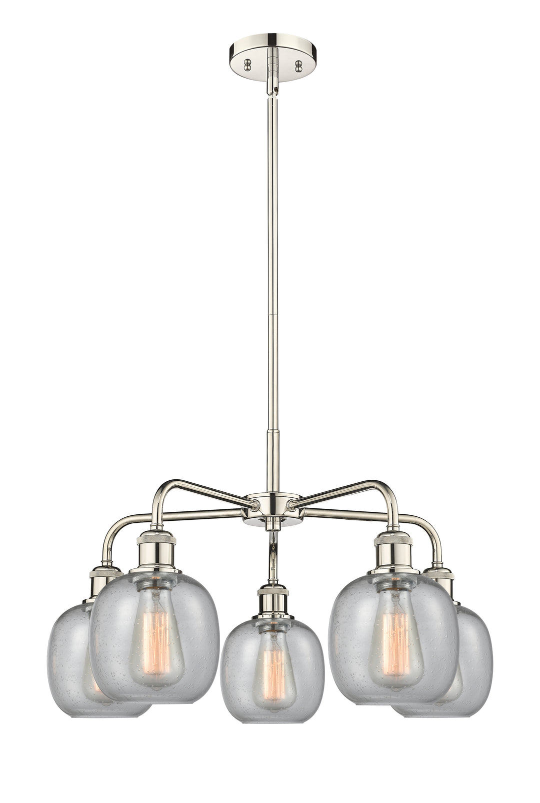 Innovations Lighting Belfast 6" Chandelier Chandeliers Innovations Lighting Polished Nickel Seedy ; Glass Type: Seeded 