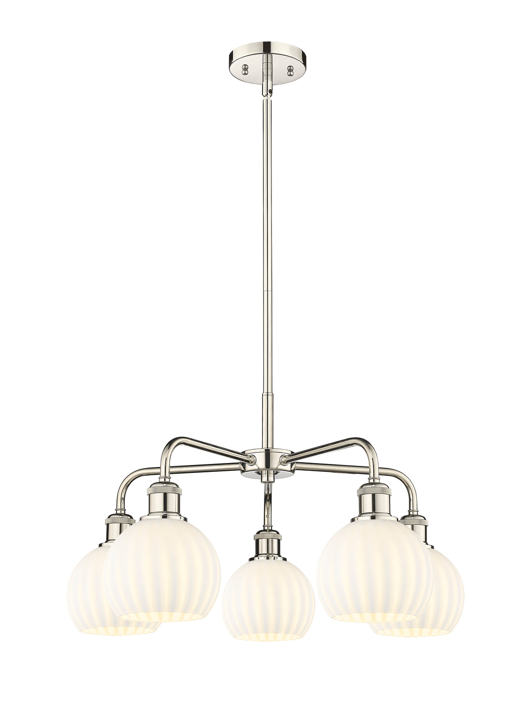 Innovations Lighting White Venetian 6" Chandelier - Polished Nickel Chandeliers Innovations Lighting White Venetian ; Glass Type: White  