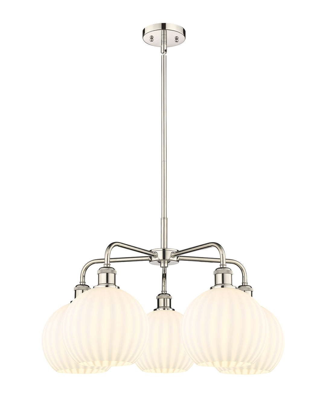 Innovations Lighting White Venetian 8" Chandelier - Polished Nickel