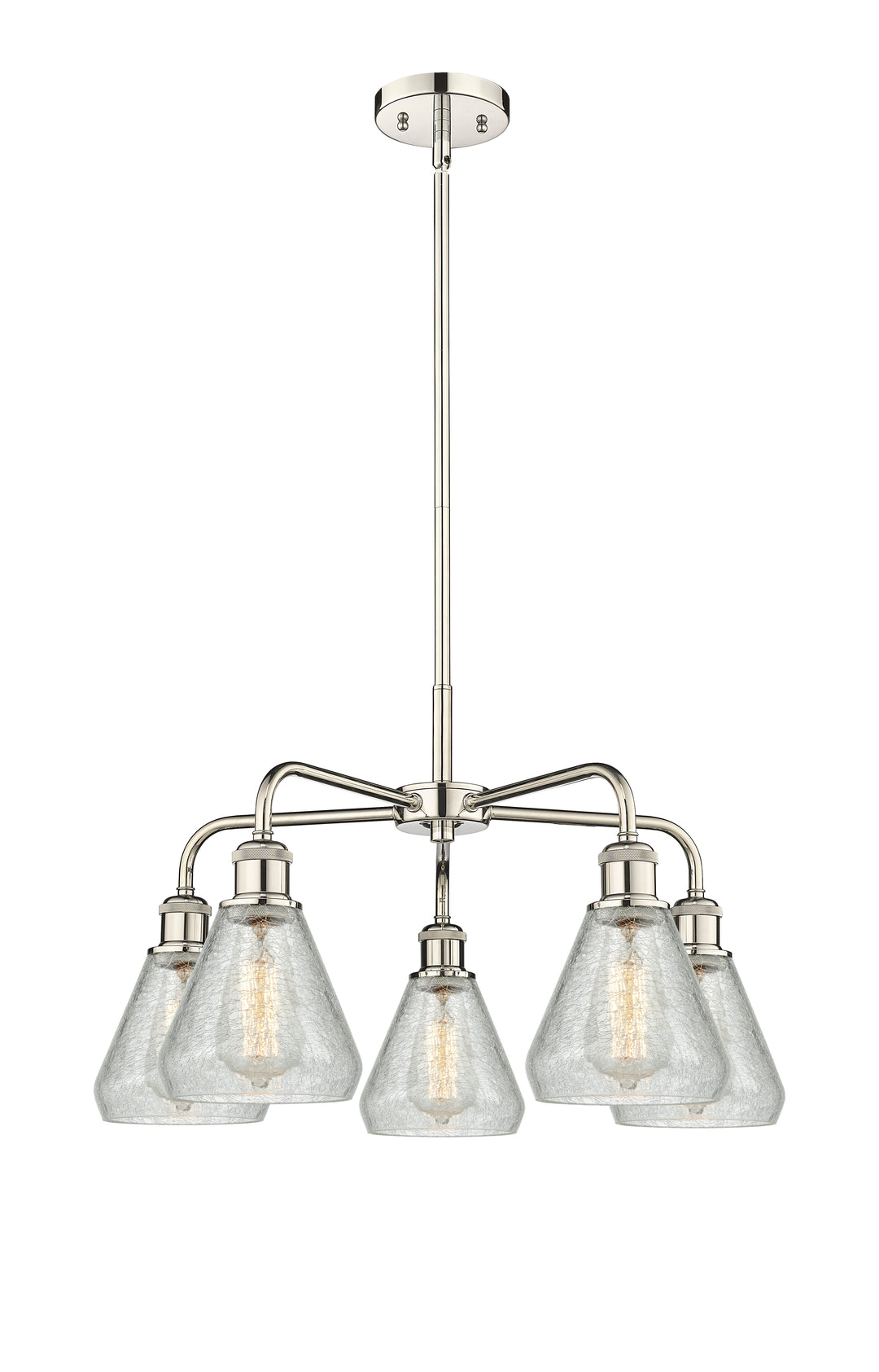 Innovations Lighting Conesus 6" Chandelier - Polished Nickel Chandeliers Innovations Lighting Clear Crackle ; Glass Type: Crackled  