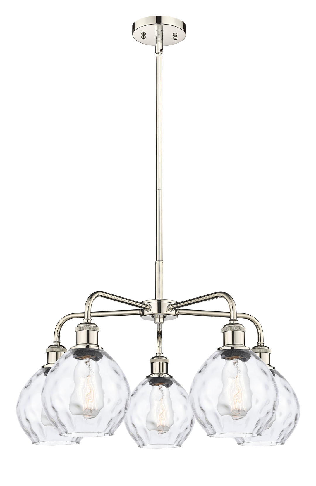 Innovations Lighting Waverly 6" Chandelier - Polished Nickel Chandeliers Innovations Lighting Clear ; Glass Type: Water  