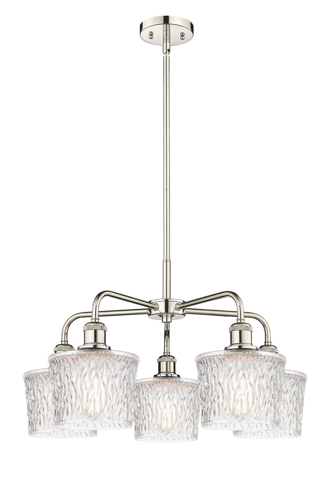 Innovations Lighting Niagara 6.5" Chandelier - Polished Nickel Chandeliers Innovations Lighting Clear ; Glass Type: Transparent; Textured  