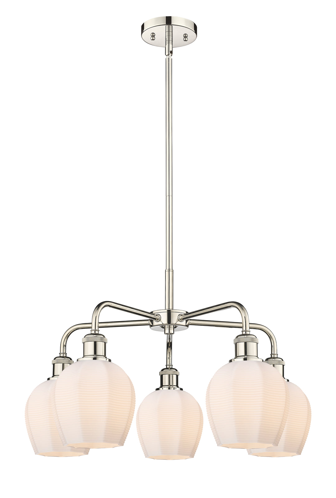 Innovations Lighting Norfolk 6" Chandelier - Polished Nickel Chandeliers Innovations Lighting Matte White ; Glass Type: Frosted  