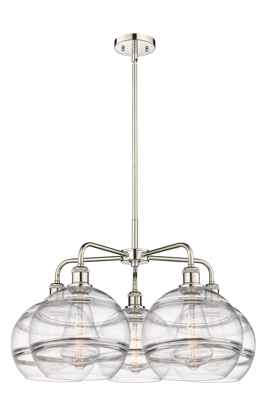 Innovations Lighting Rochester 10" Chandelier - Polished Nickel Chandeliers Innovations Lighting Clear ; Glass Type: Clear  