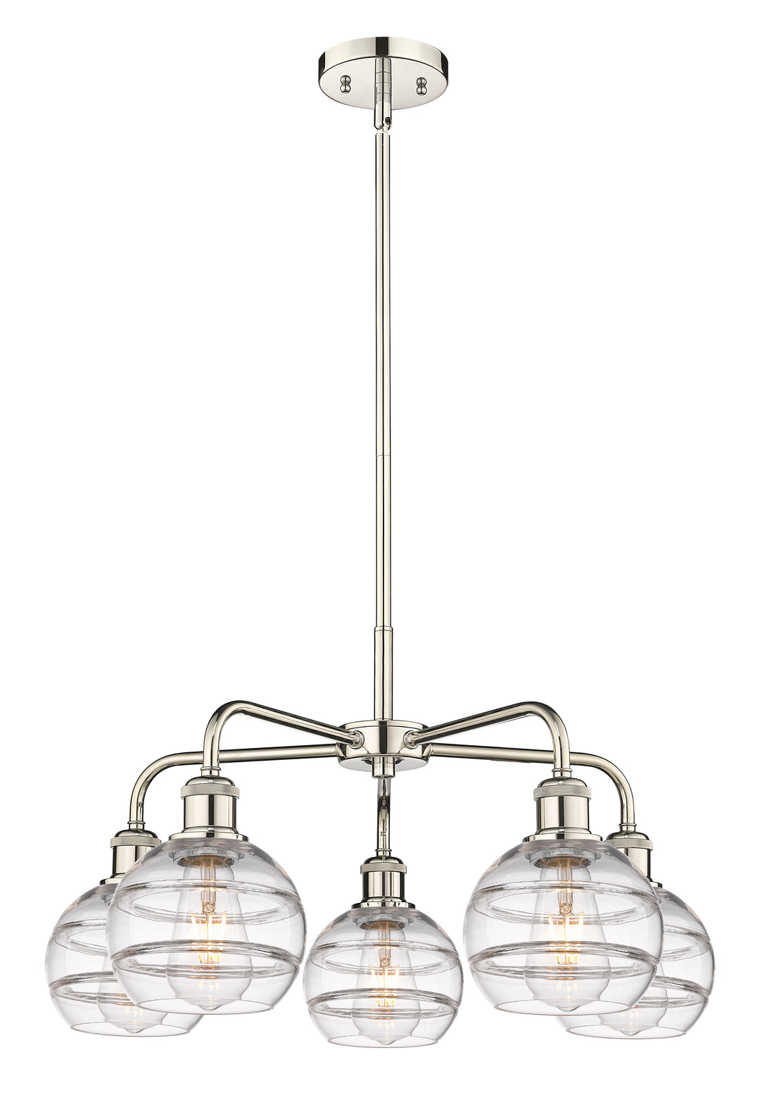 Innovations Lighting Rochester 6" Chandelier - Polished Nickel Chandeliers Innovations Lighting Clear ; Glass Type: Clear  