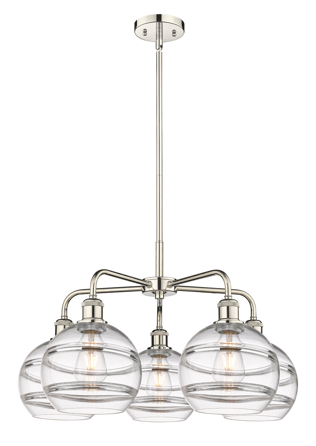 Innovations Lighting Rochester 8" Chandelier - Polished Nickel Chandeliers Innovations Lighting Clear ; Glass Type: Clear  